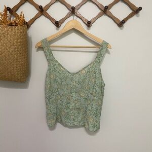 Sienna Sky Green Embellished Fitted Tank Top